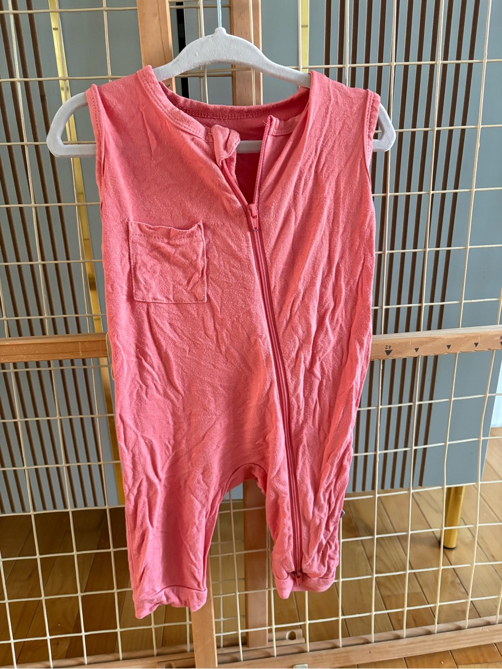 Kyte BABY Coral Pink Sleeveless Footie One-Piece